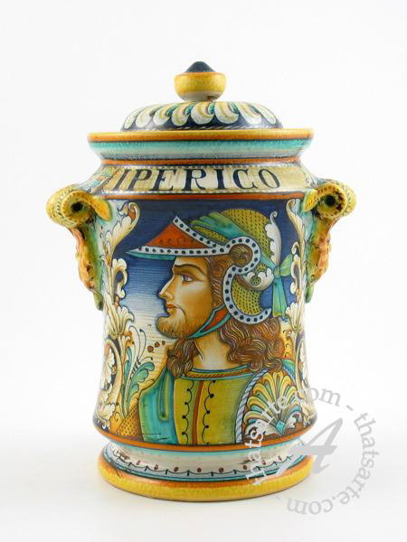 Italian apothecary jar by Alvaro Binaglia (Deruta)