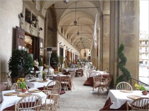 Arezzo: the beautiful Loggia del Vasari in Piazza Grande.