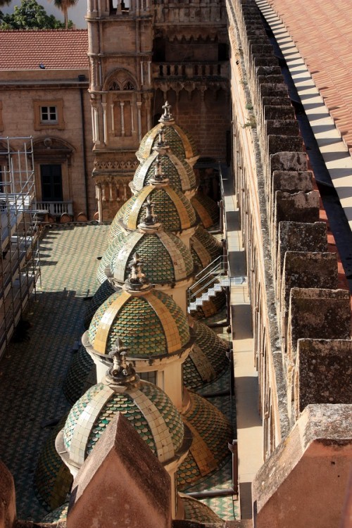 Ceramic domes on Palermo Cathedral