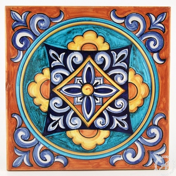 Hand Painted Italian Tile 04 by Francesca Niccacci