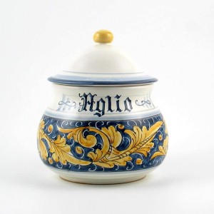 Italian garlic jar by Rampini from Gubbio