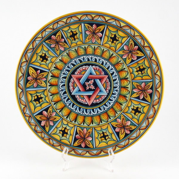 Geometric Wall Plate by D&G Design handmade in Deruta, Italy