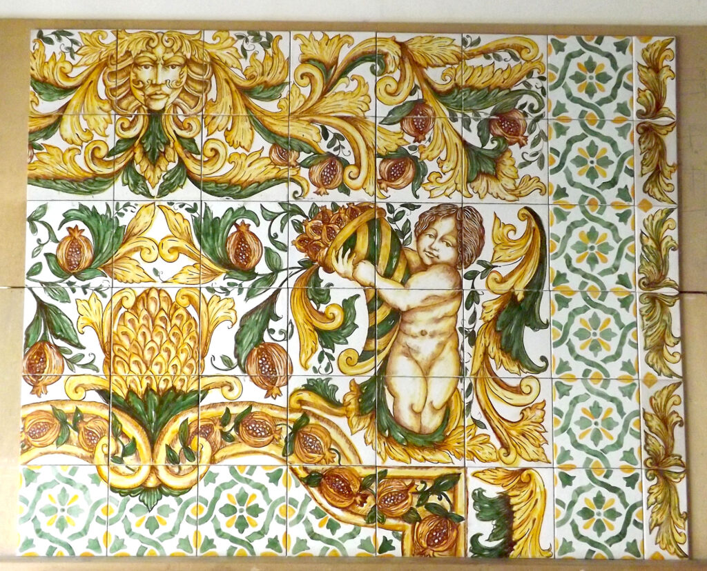 Italian hand-painted ceramic flooring after the final firing - 1