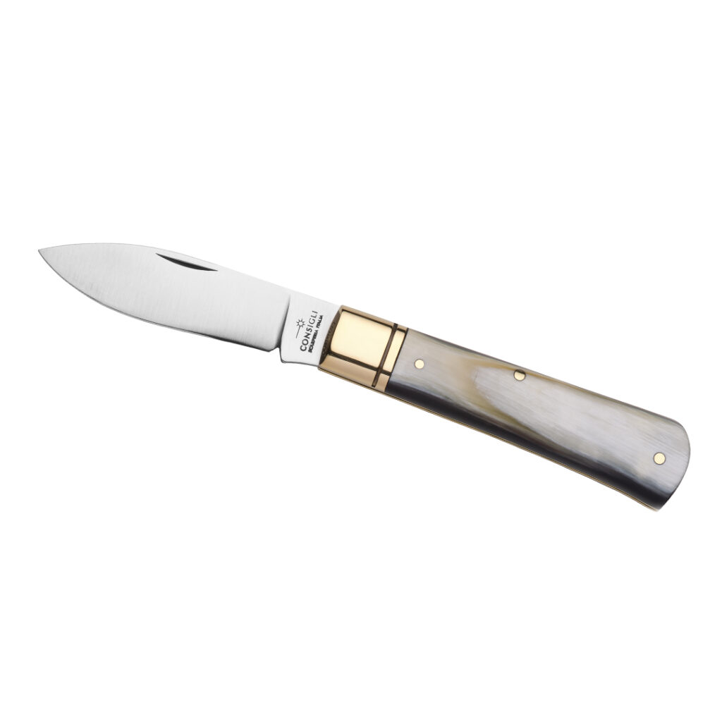 Caccia Mugellano Italian Pocket Knife With Ox Horn Handle by Consigli