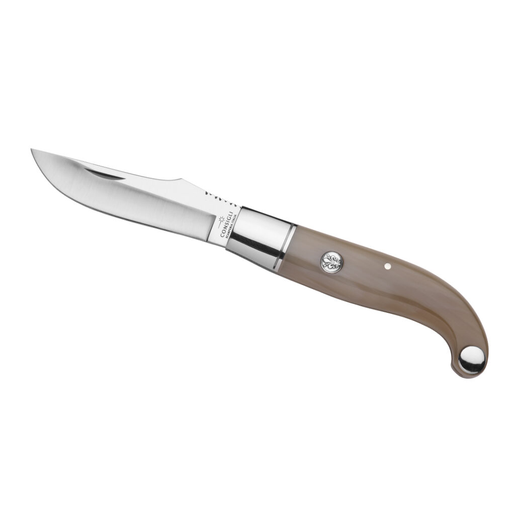 Fiorentino Italian Pocket Knife With Ox Horn Handle by Berti and Consigli