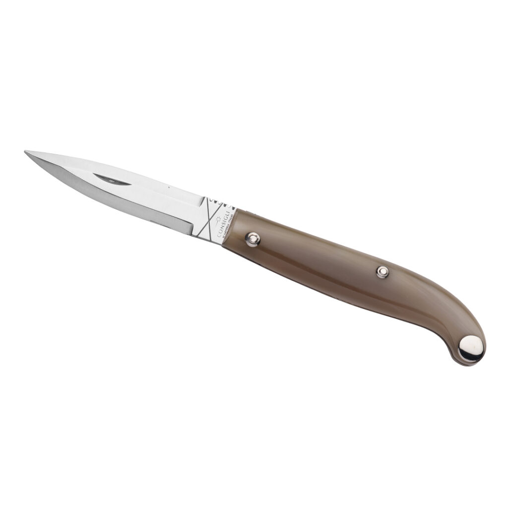 Tre Pianelle Italian Pocket Knife With Ox Horn Handle by Consigli